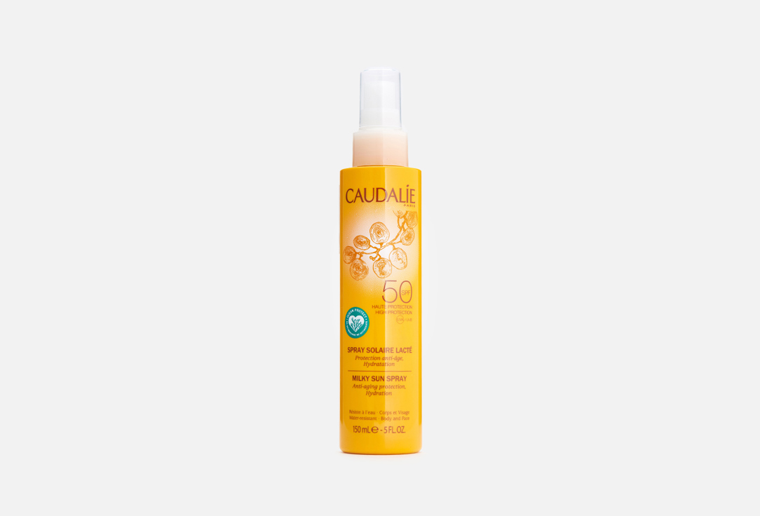 Солнцезащитное молочко-спрей для тела и лица SPF 50 Caudalie Solaire Milky Sun Spray 