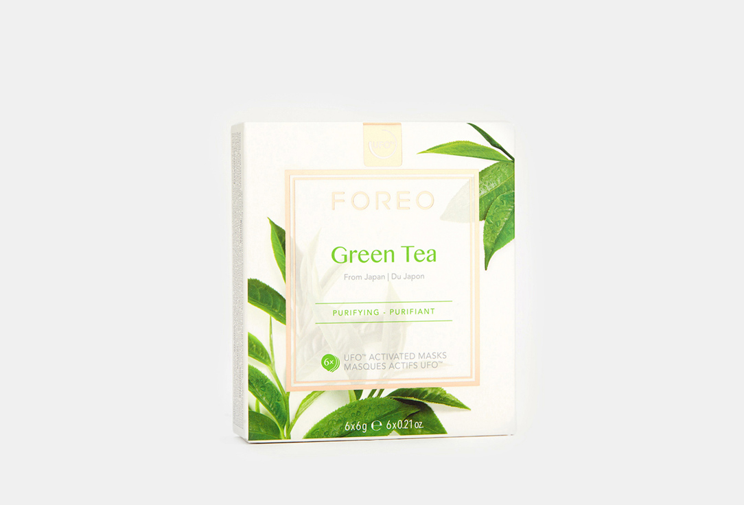 Очищающая маска для комбинированной кожи FOREO Green tea 6 шт набор масок для лица бестселлеры алоэ зеленый чай гиалурон коллаген 5 масок