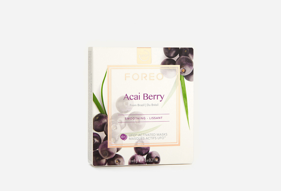 

Cмарт-маска для лица с антивозрастным воздействием FOREO, Acai Berry 6 шт