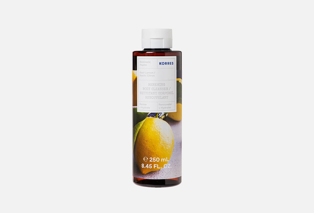 Гель для душа KORRES Basil Lemon Showergel-Body Cleanser 250 мл гель для душа korres basil lemon showergel body cleanser 250 мл