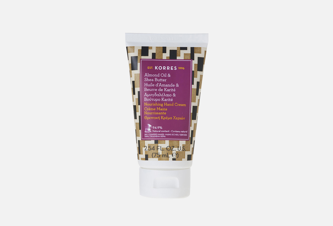 

Крем для рук KORRES, Nourishing Hand Cream With Organic Almond oil & Shea butter 75 мл