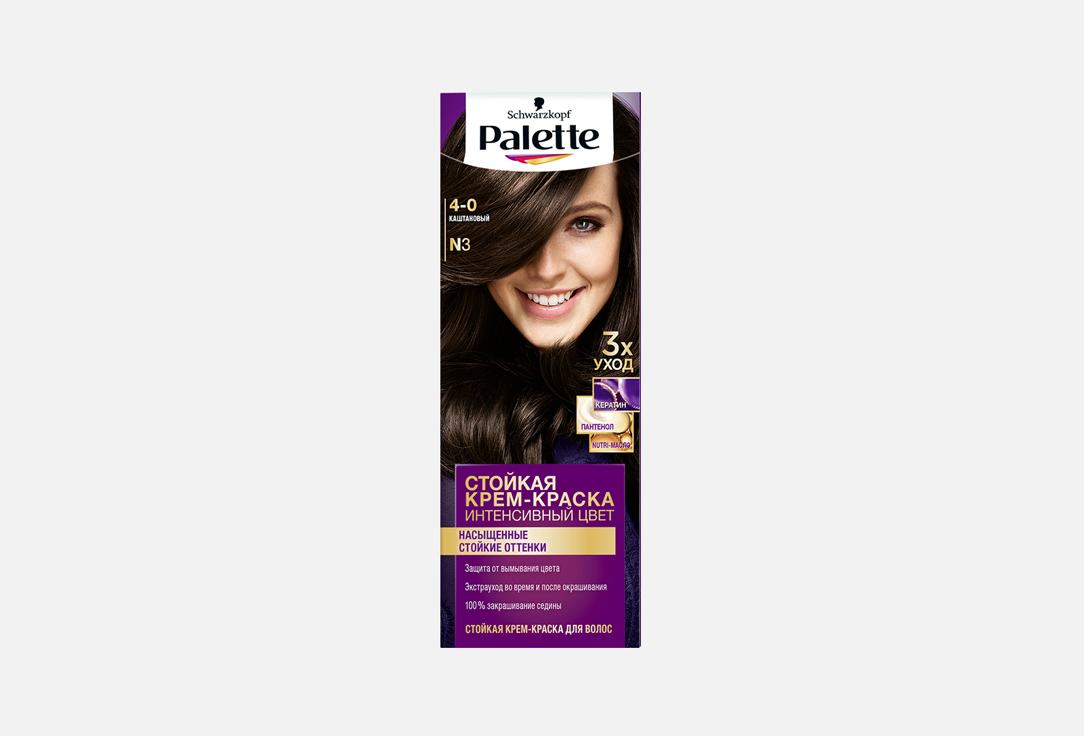 Стойкая крем-краска для волос Палетт Интенсивный цвет N3 (4-0)
