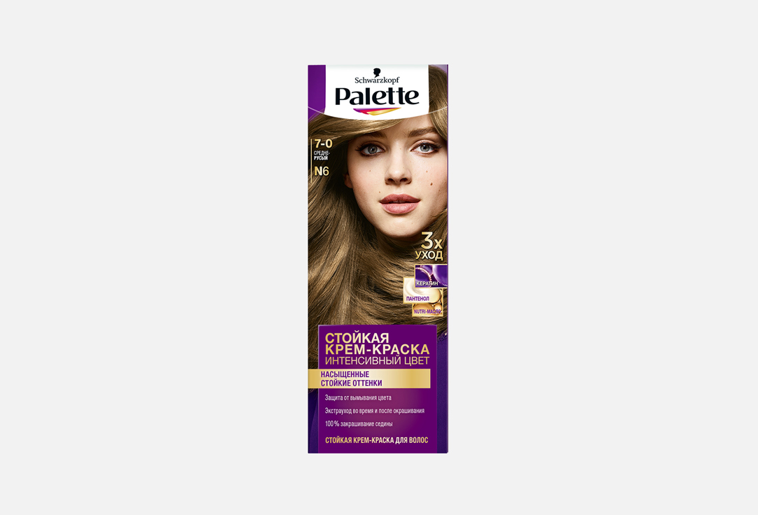 Стойкая крем-краска для волос Palette Интенсивный цвет N6 (7-0)
