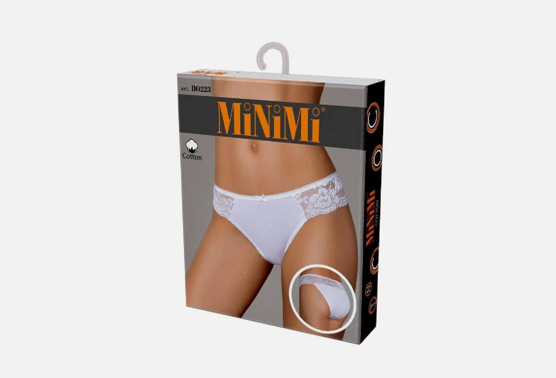 Изображение товара Трусы-слипы MiNiMi Slip Bianco женские из хлопка и кружева Россия