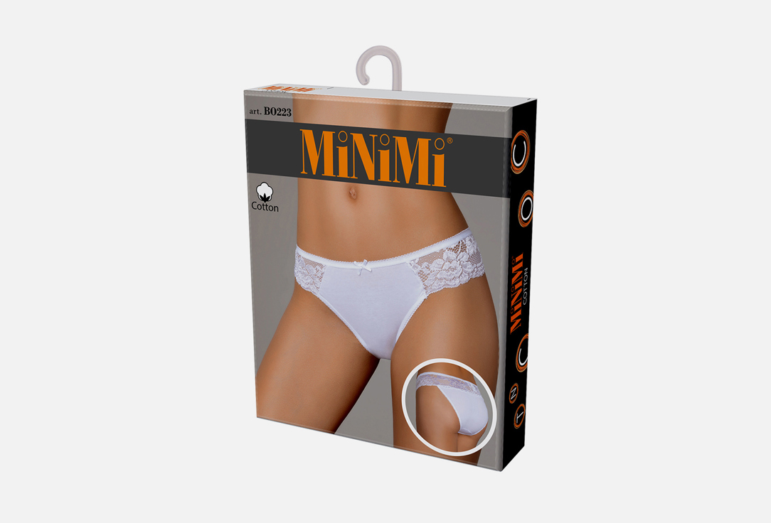 Изображение товара Женские трусы MiNiMi Slip черные - хлопковые с кружевом, комфорт и женственность