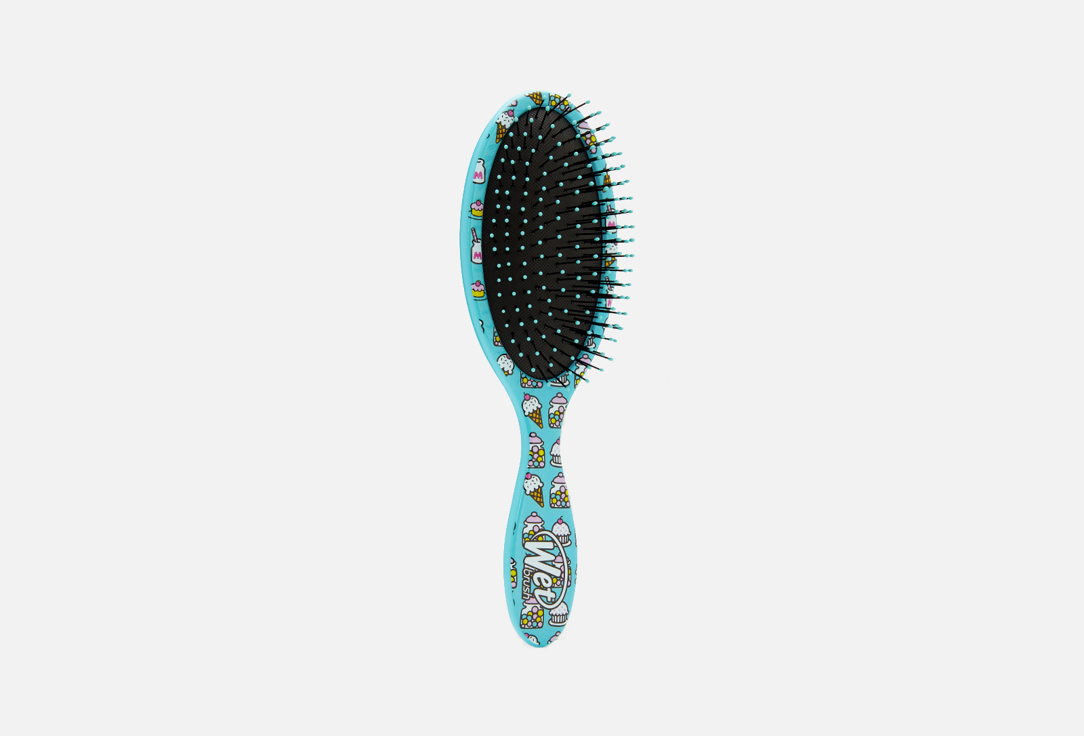 щетка wet brush mini для спутанных волос раскладная фиолетовая Расческа для спутанных волос WET BRUSH ORIGINAL DETANGLER HELLO KITTY-BUBBLE GUM-BLUE 1 шт
