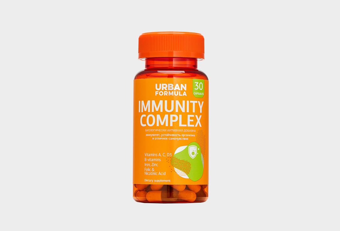 Витамины для укрепления иммунитета URBAN FORMULA Витамин С 83,9 мг, Витамин А 0,7 мг 30 шт цена и фото
