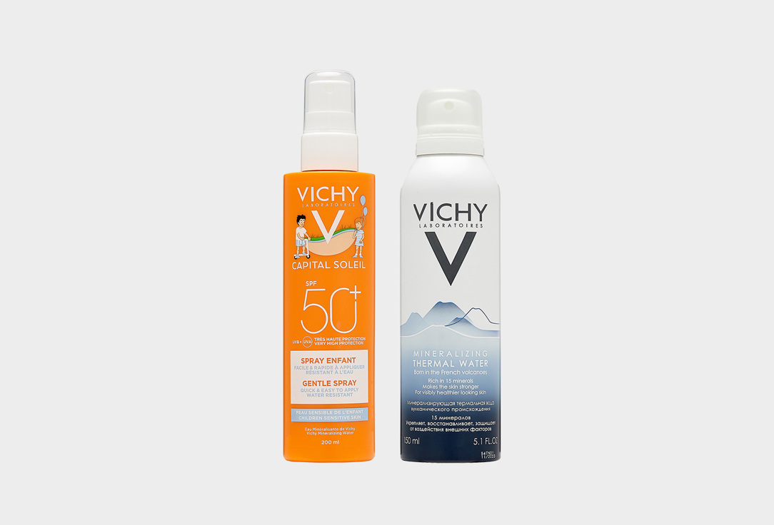 Набор: Спрей + Термальная вода VICHY Capital Soleil Kid care kit 