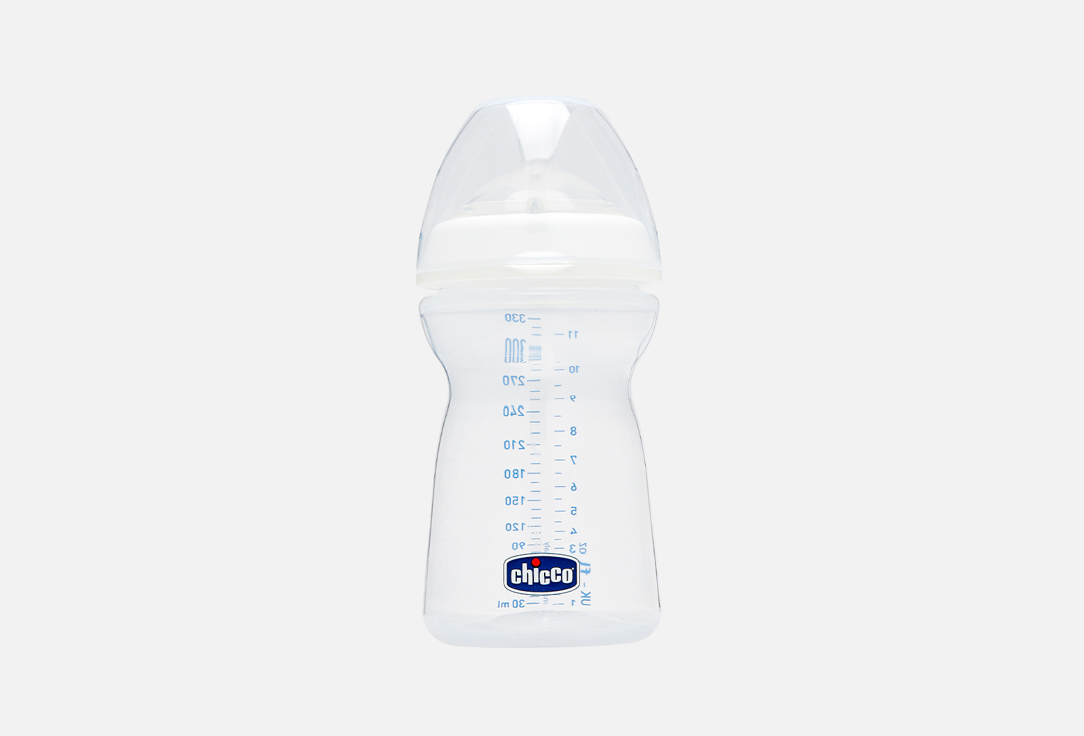 Бутылочка 6+ месяцев и силиконовая соска с наклоном и флексорами CHICCO Natural Feeling 330 мл цена и фото