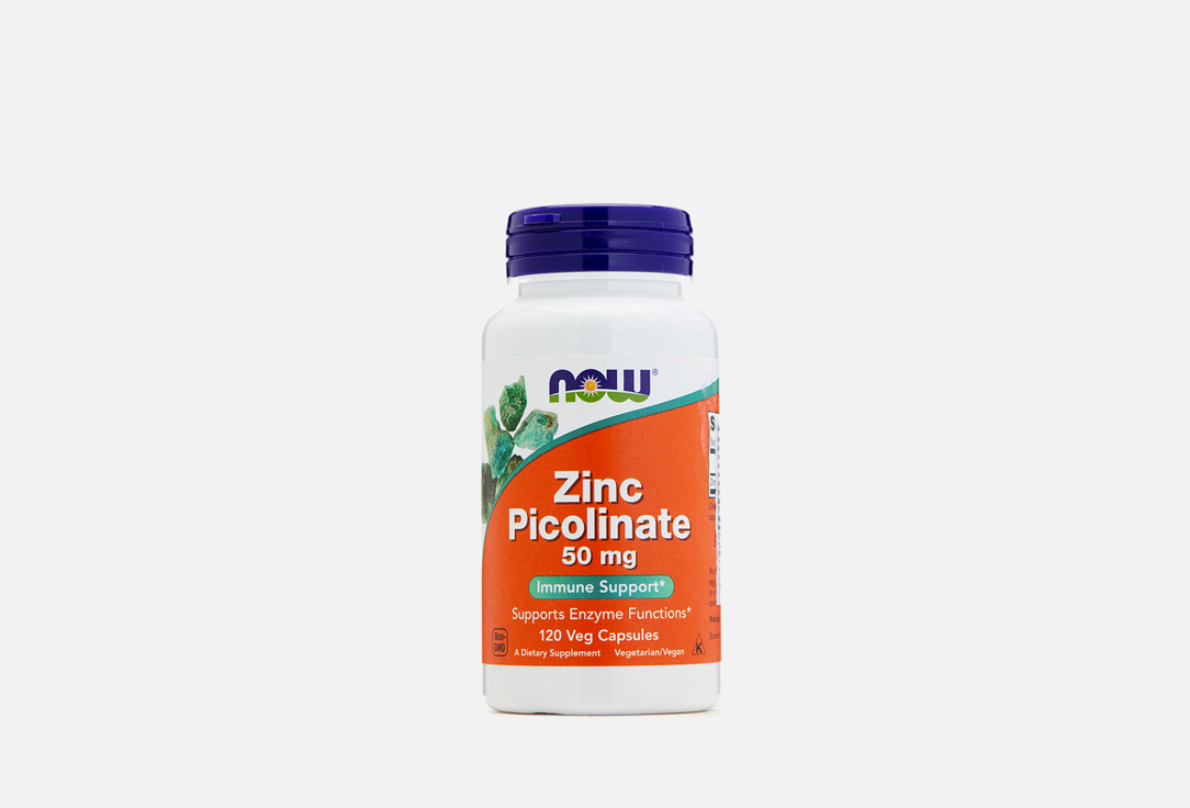 Цинк NOW 50 мг zinc picolinate в капсулах 120 шт цинк beauty therapy skin 122 мг в капсулах 28 шт