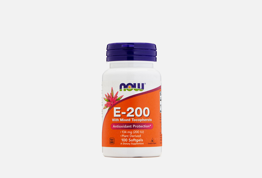 Витамин Е NOW 15 мг e-200 в капсулах 100 шт now graviola 500 mg 100 капс