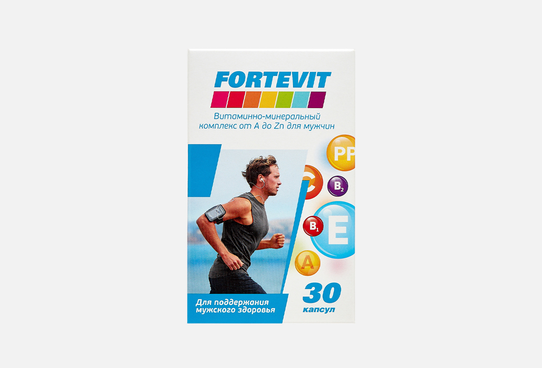 БАД для мужского здоровья FORTEVIT L-карнитина, L-таурин, цинк 30 шт витаминно минеральный комплекс для мужчин vmc vitateka витатека капсулы 750мг 30шт