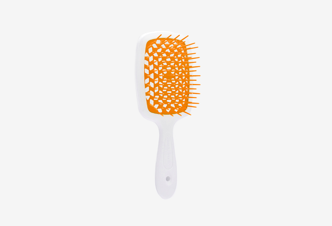 Щетка для волос пластиковая Janeke Superbrush The Original Italian Patent white-orange 
