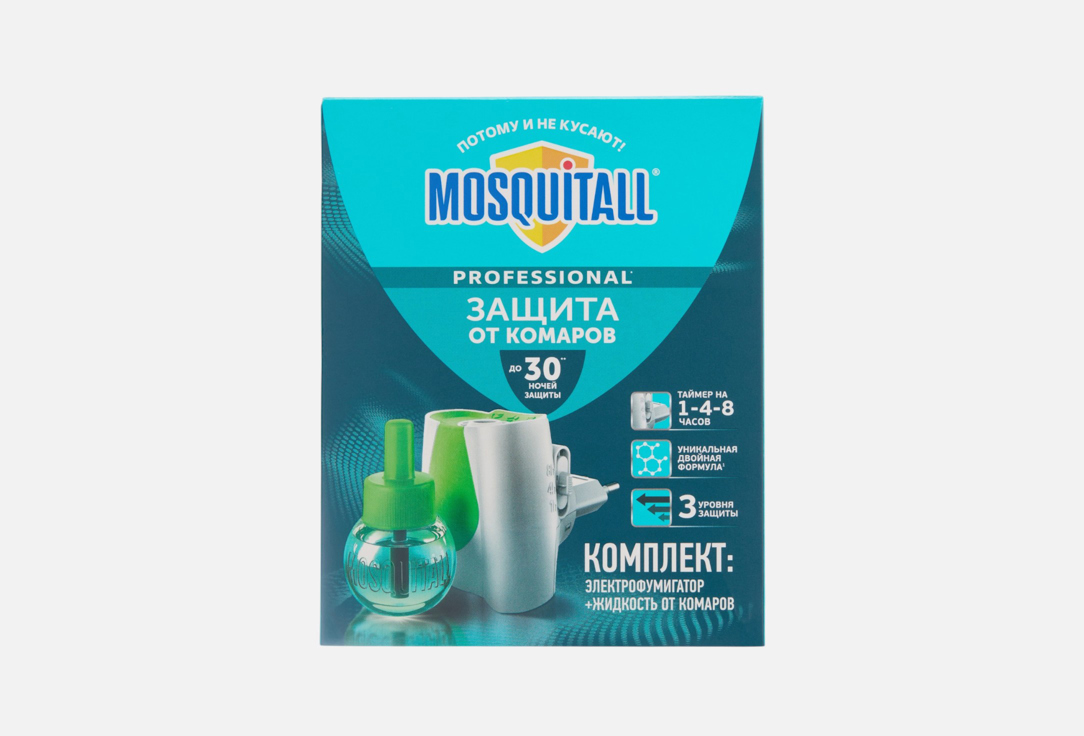

электрофумигатор + жидкость от комаров MOSQUITALL, Профессиональная защита 30 мл