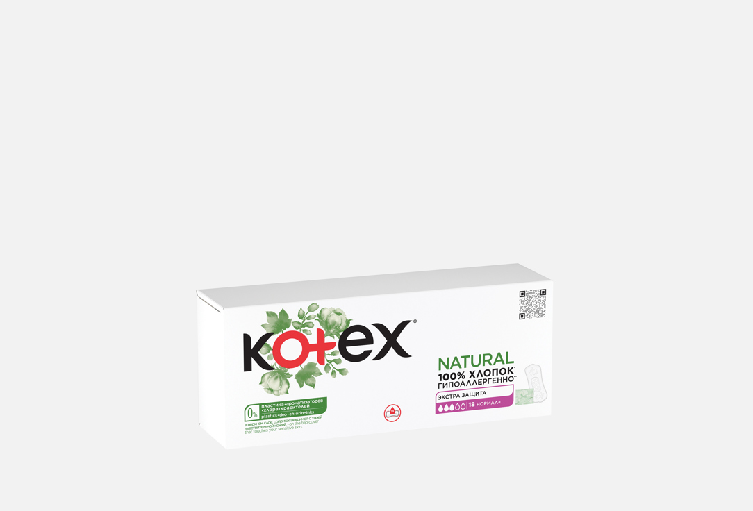 

Ежедневные прокладки KOTEX, Natural Normal+ 18 шт