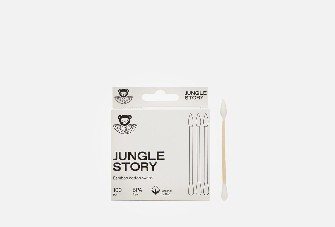 Изображение товара Ватные палочки Jungle Story White Bamboo swabs two tip buds