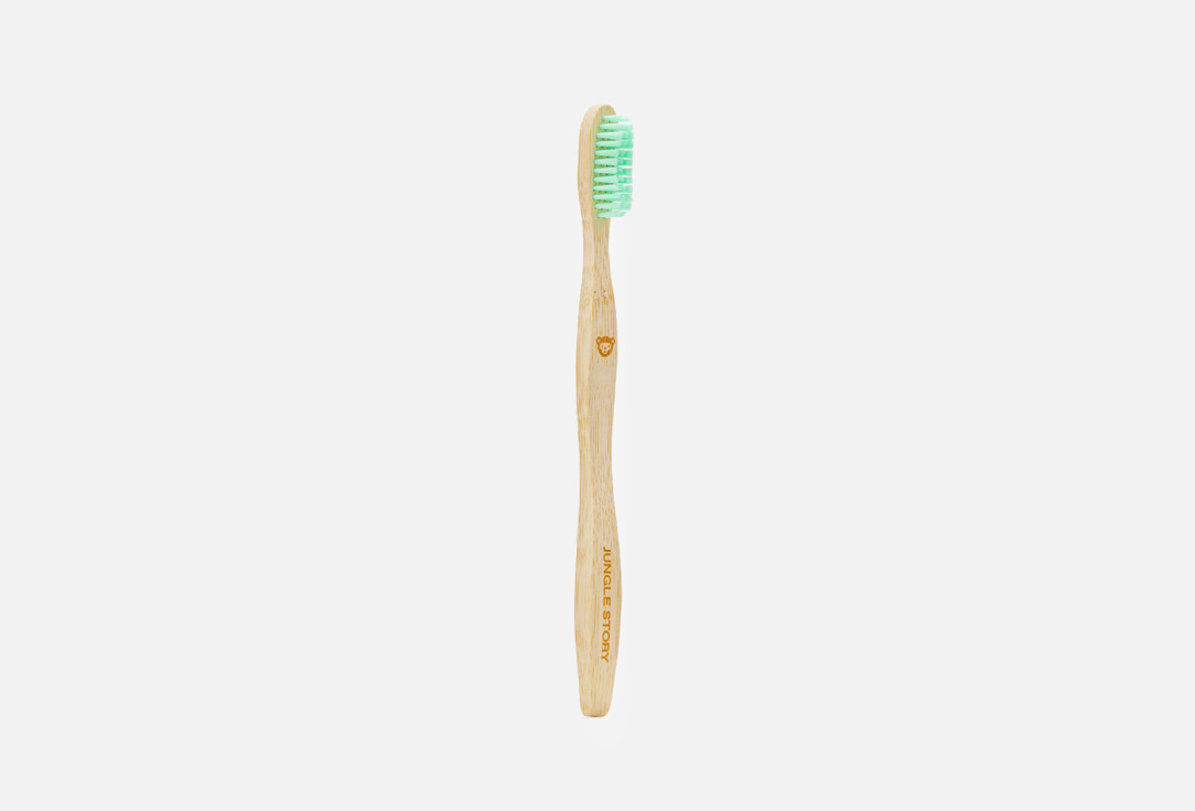 Зубная щетка средней жесткости JUNGLE STORY Green Bamboo 1 шт бамбуковая зубная щетка белая мягкая щетина bio4you biomika