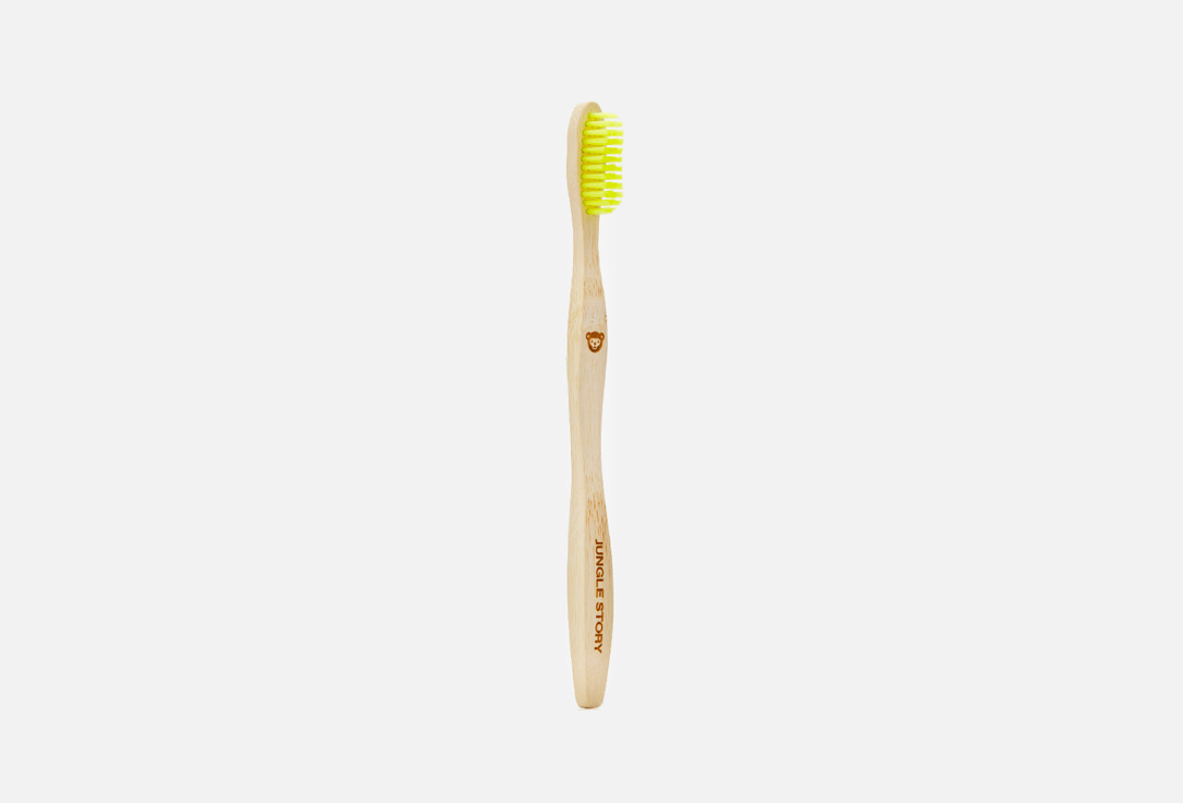 Зубная щетка средней жесткости JUNGLE STORY Bamboo Yellow 1 шт зубная щётка бамбуковая jungle story bamboo toothbrush white 1 шт