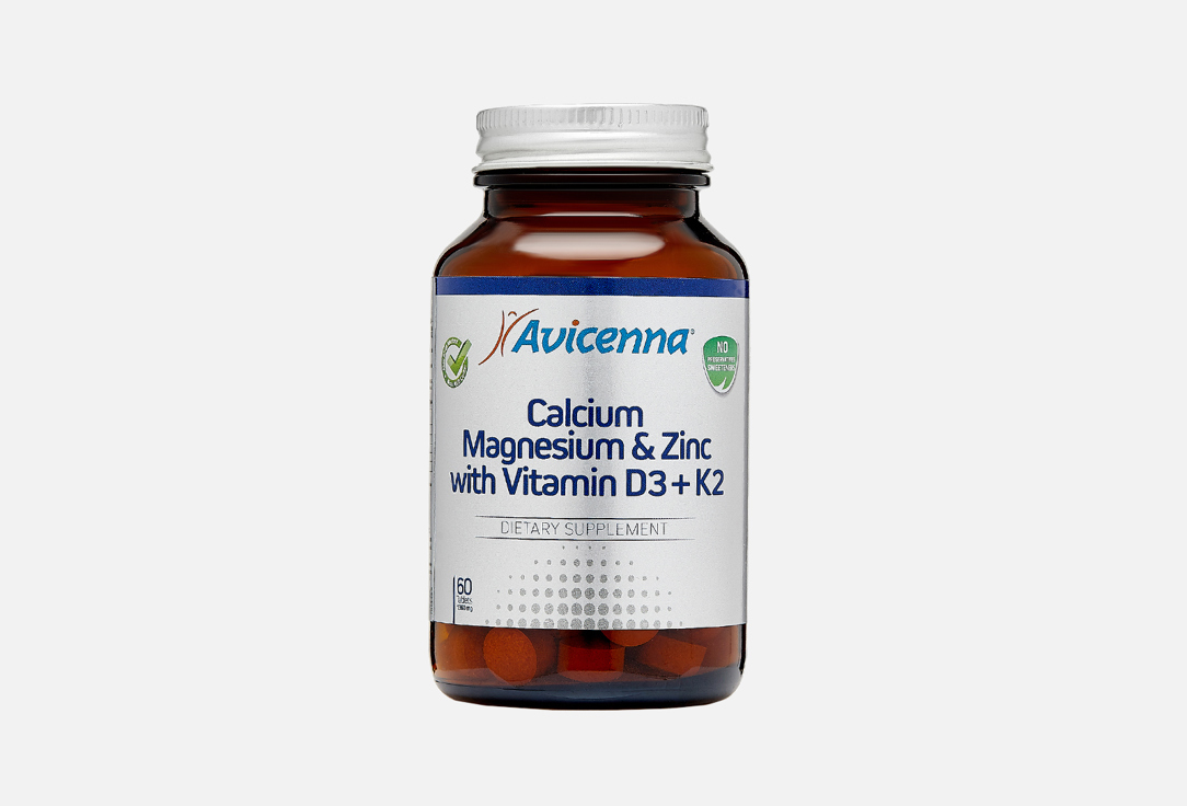 квин витаминс кальций магний цинк вит д3 таб 2 34г 60 бад БАД для здоровья волос и ногтей AVICENNA Кальций, магний, цинк, витамин D3 + K2 60 шт