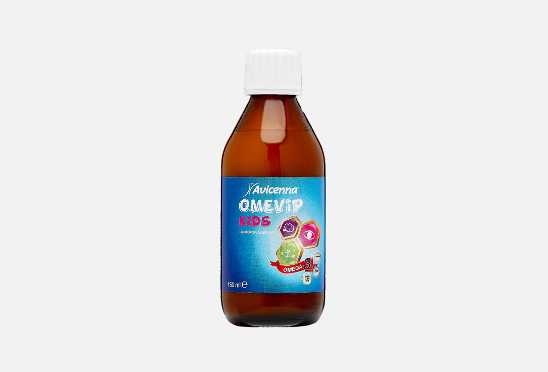 БАД для детей в сиропе Avicenna Омега 3, витамины A, C, селен 