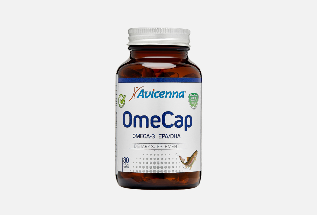 Омега 3 AVICENNA OmeCap 600 мг в капсулах 80 шт цена и фото