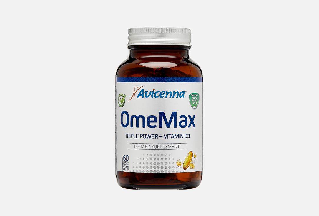 Омега 3 с витамином D3 AVICENNA OmeMax 920 мг 60 шт avicenna масло черного тмина 90 капсул avicenna суперфуды