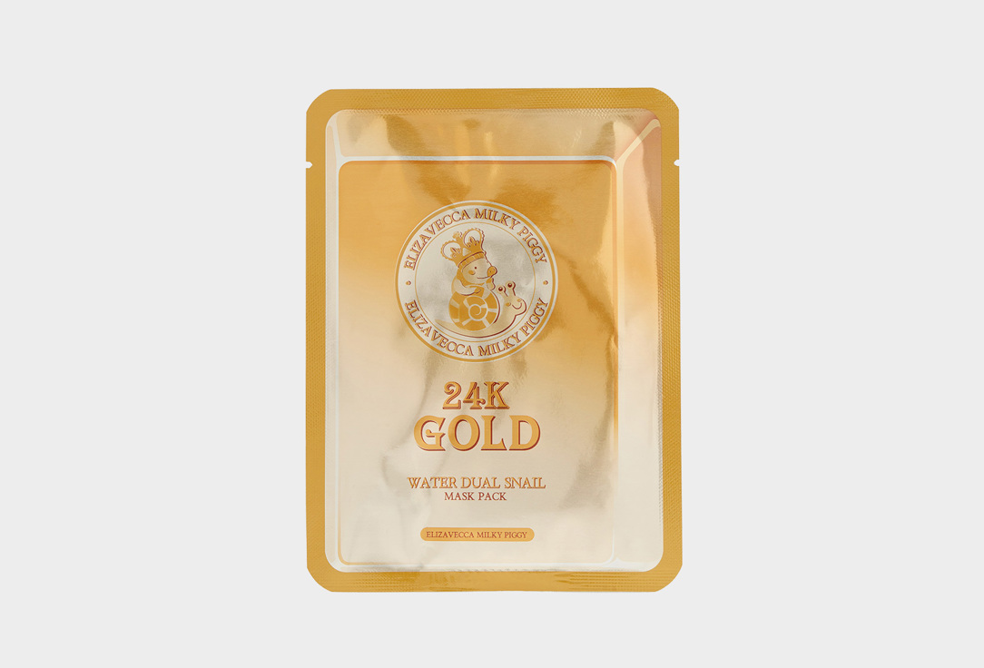 

Тканевая маска для лица ELIZAVECCA, 24K Gold Water Dual Snail Mask Pack 1 шт