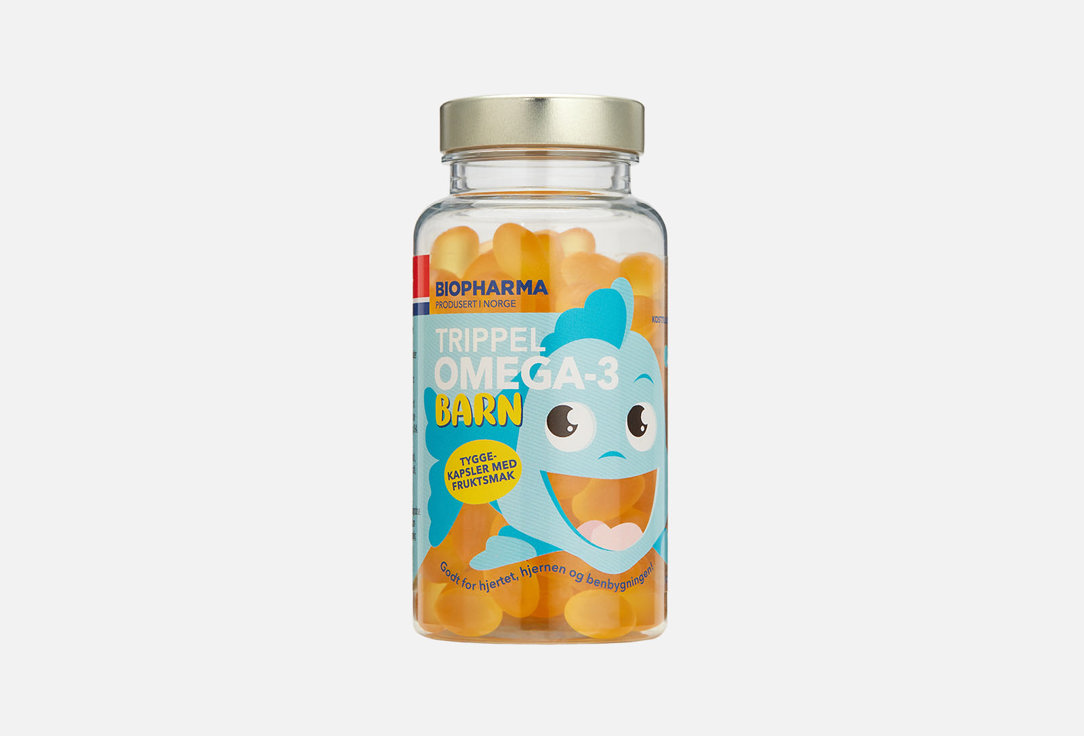 Омега 3 с витаминами для детей BIOPHARMA 530 мг в жевательных капсулах 120 шт swanson высококонцентрированная омега 3 120 мини капсул