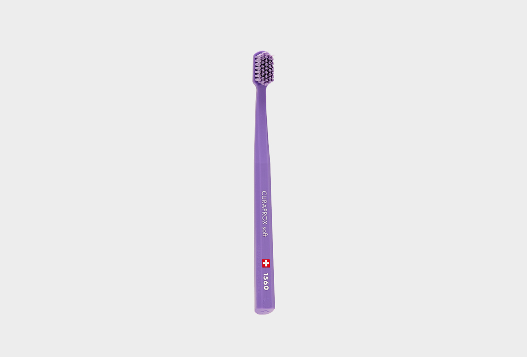 зубная щетка, фиолетовая CURAPROX Soft d 0,15мм 1 шт curaprox щетка cs 1560 зубная soft d 0 15 мм 1 шт