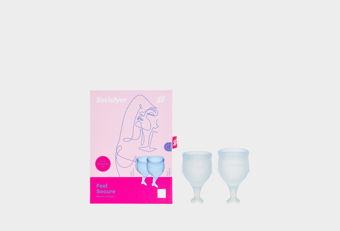 satisfyer чаша менструальная feel secure светло голубая набор 2 шт Менструальная чаша SATISFYER Blue 2 шт