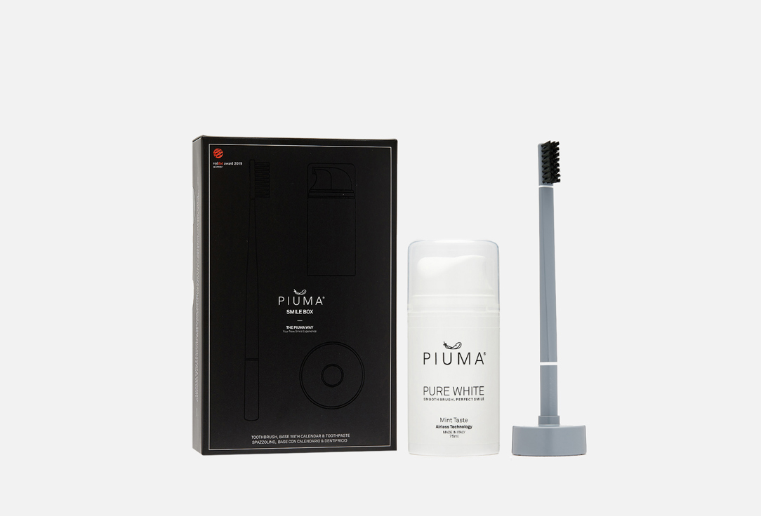

Набор для ухода за полостью рта PIUMA, Smile box soft asphalt grey 2 шт
