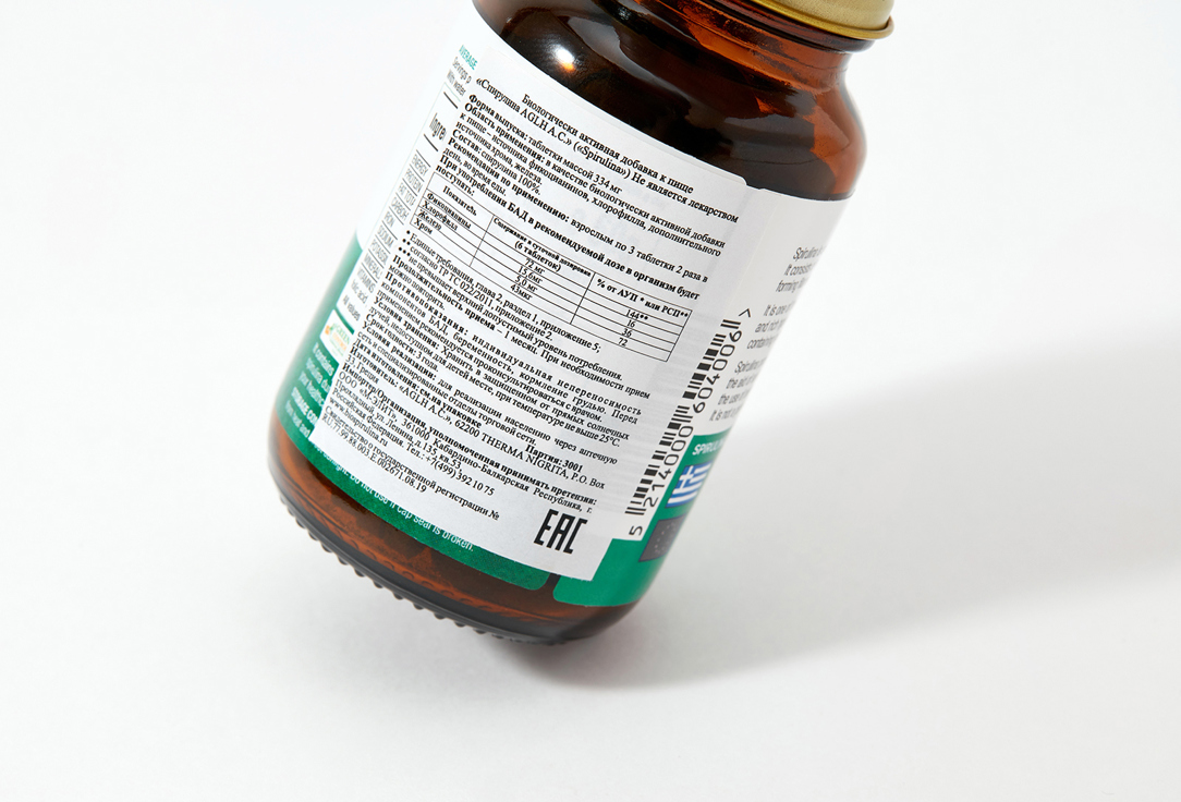 

Спирулина ALGAE A.C., 334 мг в таблетках 180 шт