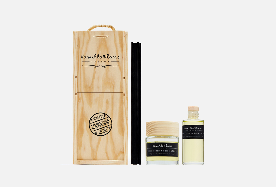 цена Набор (аромадиффузор+сменный аромат) VANILLA BLANC Fresh Linen & Bois Précieux 200 мл