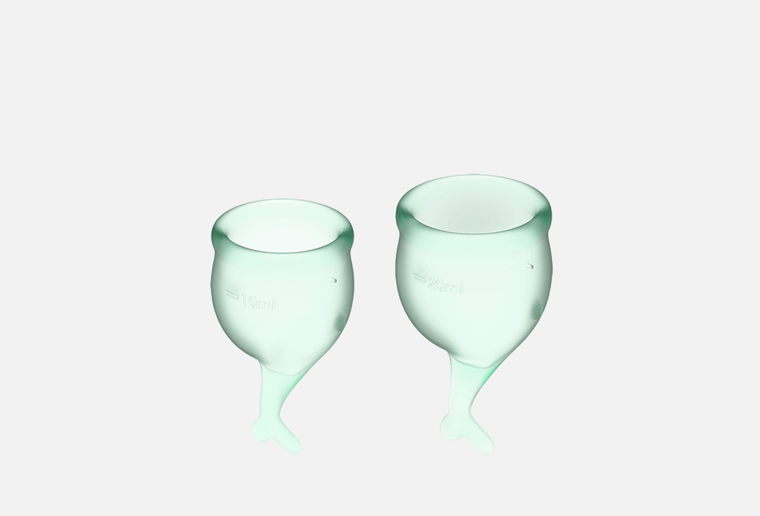 satisfyer чаша менструальная feel secure светло голубая набор 2 шт Менструальная чаша SATISFYER Light green 2 шт