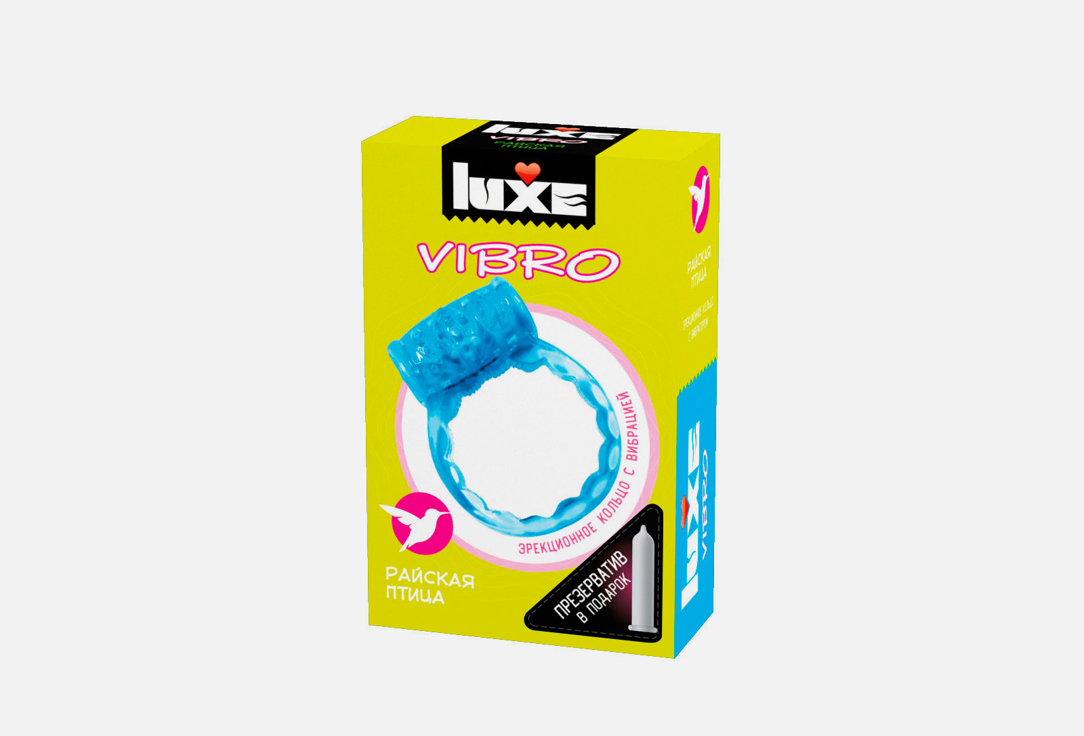 Изображение товара Эрекционное кольцо Luxe VIBRO Райская птица с презервативом и вибрацией