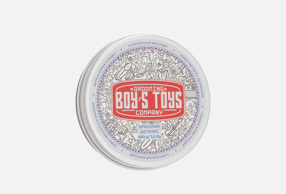 

Бриолин для укладки волос сверх сильной фиксации со средним уровнем блеска BOYS TOYS, Deluxe Oil Based Clay 100 мл