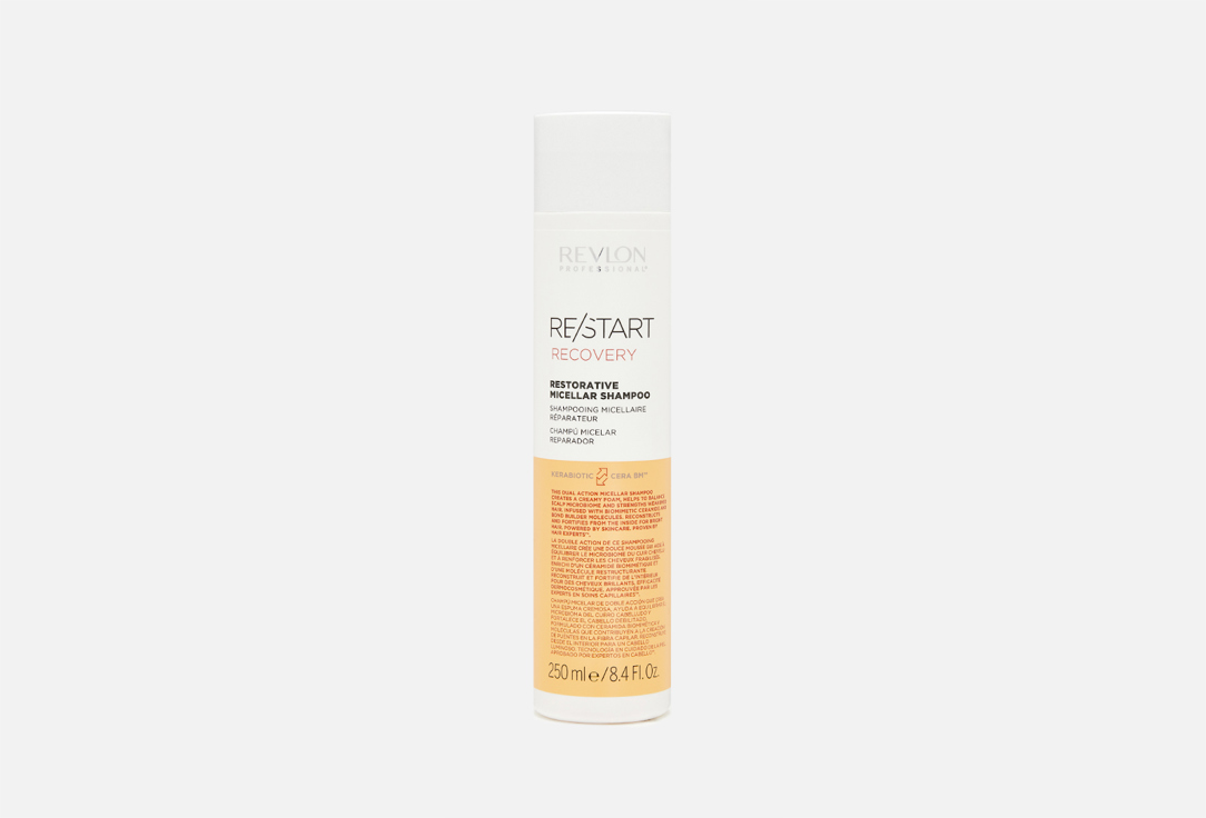 Мицеллярный шампунь для поврежденных волос REVLON PROFESSIONAL Re/Start Recovery Restorative Micellar Shampoo 250 мл hyaluronic moisture kick мицеллярный шампунь 250мл