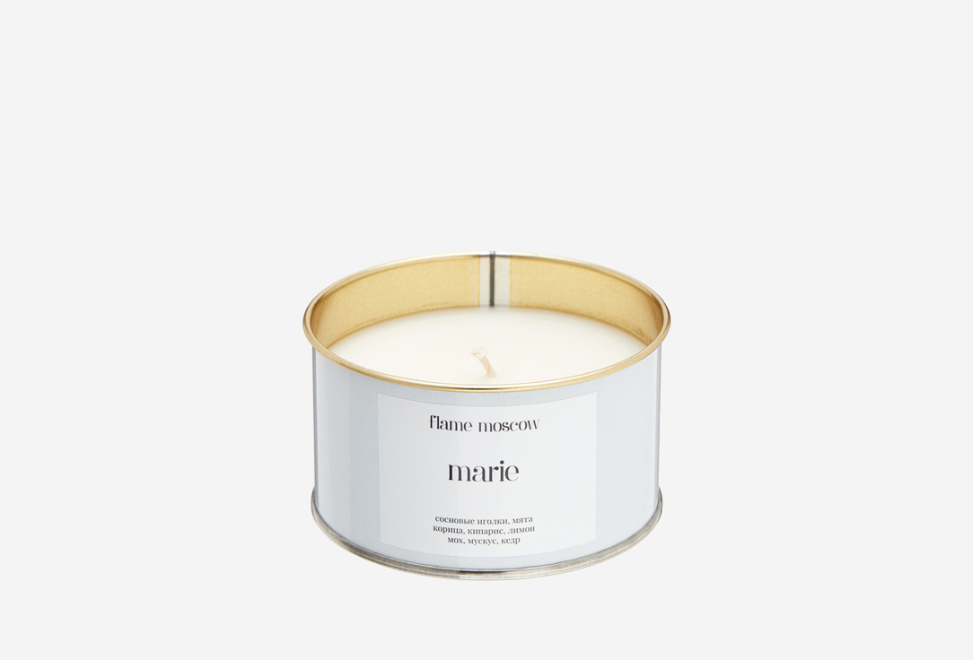 Свеча FLAME MOSCOW White metal candle Marie 310 мл свеча flame moscow candle fire margot 310 мл