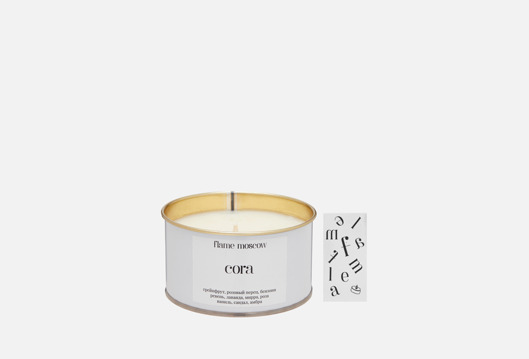 

Свеча FLAME MOSCOW, Белый, White metal candle Cora 310 мл