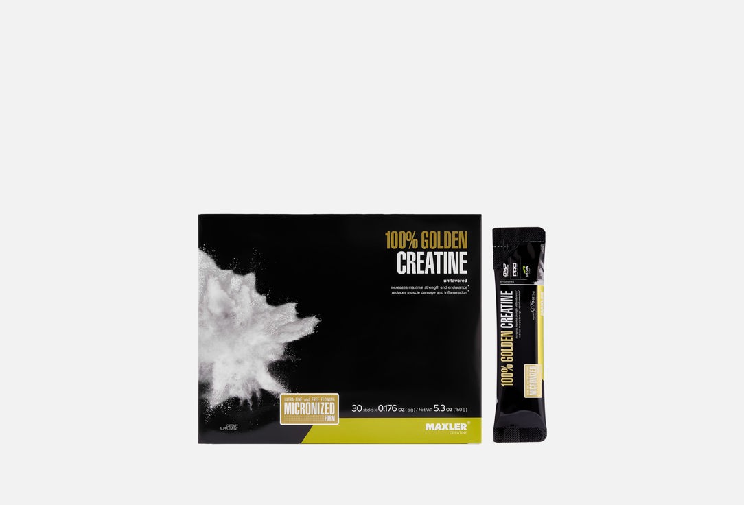 

Креатин MAXLER, 100% Golden Micronized Creatine, в стиках 30 шт