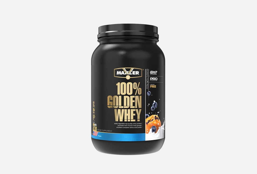 maxler 100% golden whey protein 908 гр 2 lb maxler Протеин со вкусом черники MAXLER 100% Golden Whey 908 г
