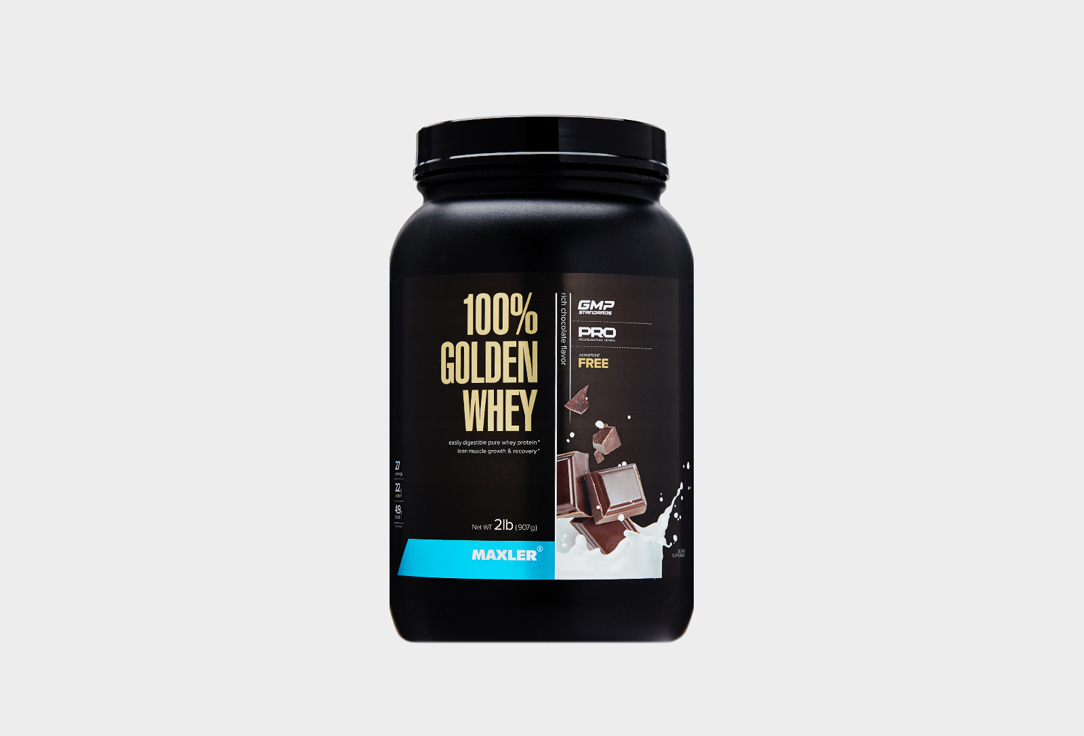 Протеин MAXLER Golden Whey, концентрат сывороточного белка, изолят сывороточного белка, Насыщенный шоколад 