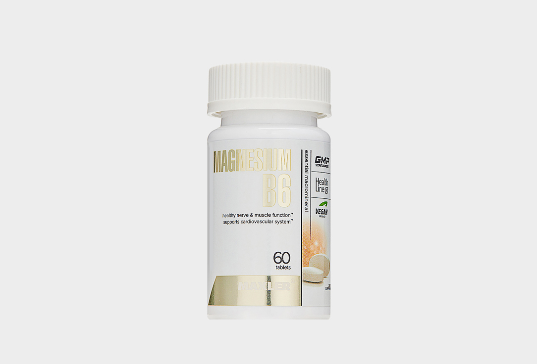 Комплекс витаминов и минералов для поддержки сердечно-сосудистой системы MAXLER Magnesium B6, в таблетках 60 шт витаминно минеральный комплекс компливит селен 60 шт