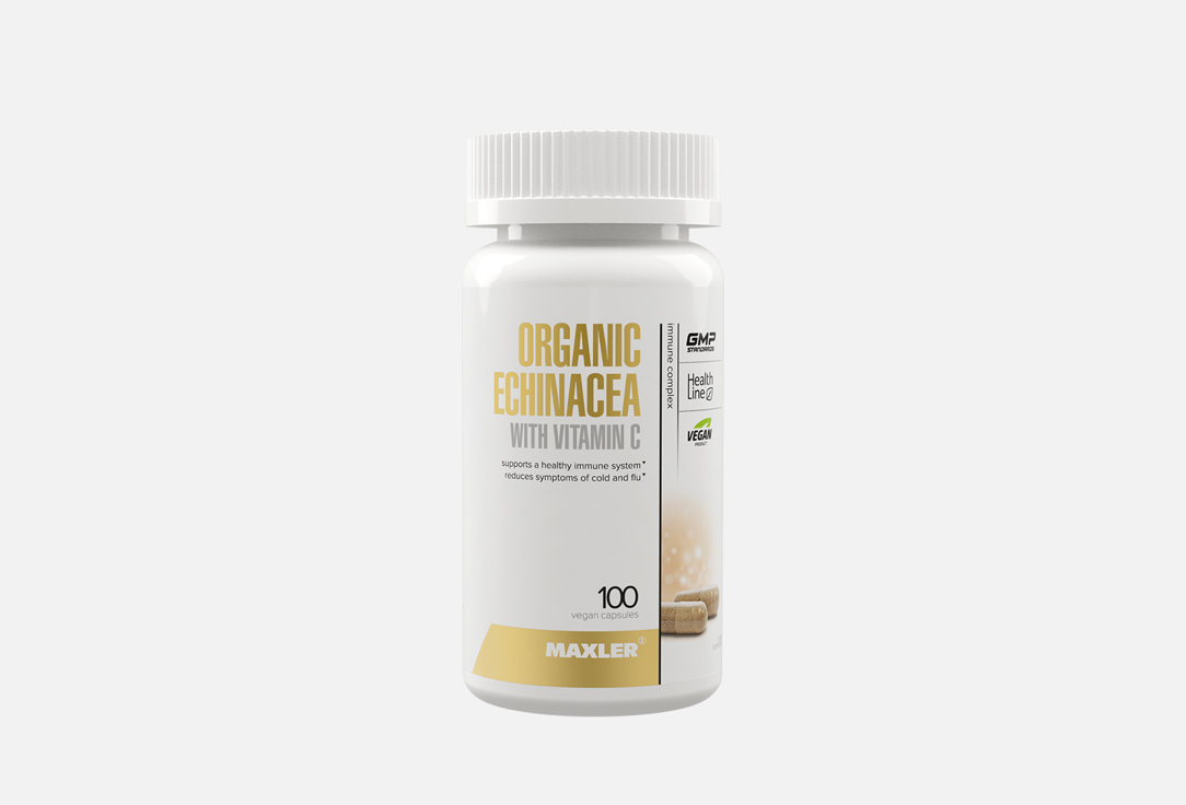 Добавка MAXLER Organic Echinacea + Vitamin C 100 шт codeage clearhead echinacea 90 капсул