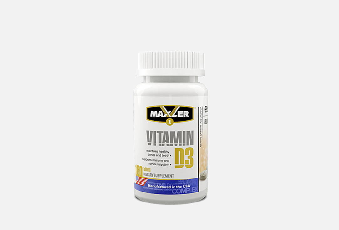 Витамины MAXLER Vitamin D3 1200 180 шт витамины maxler vitamin c sodium ascorbate 200 гр