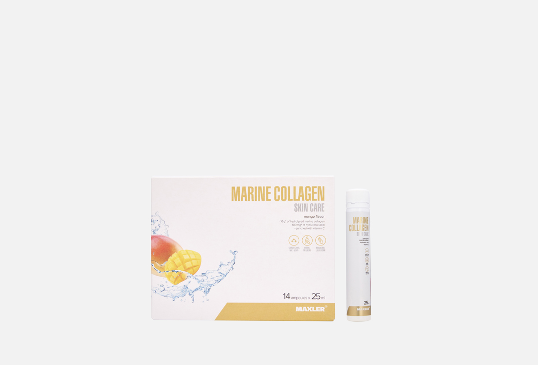 

морской коллаген MAXLER, Со вкусом манго в шотах 14 шт