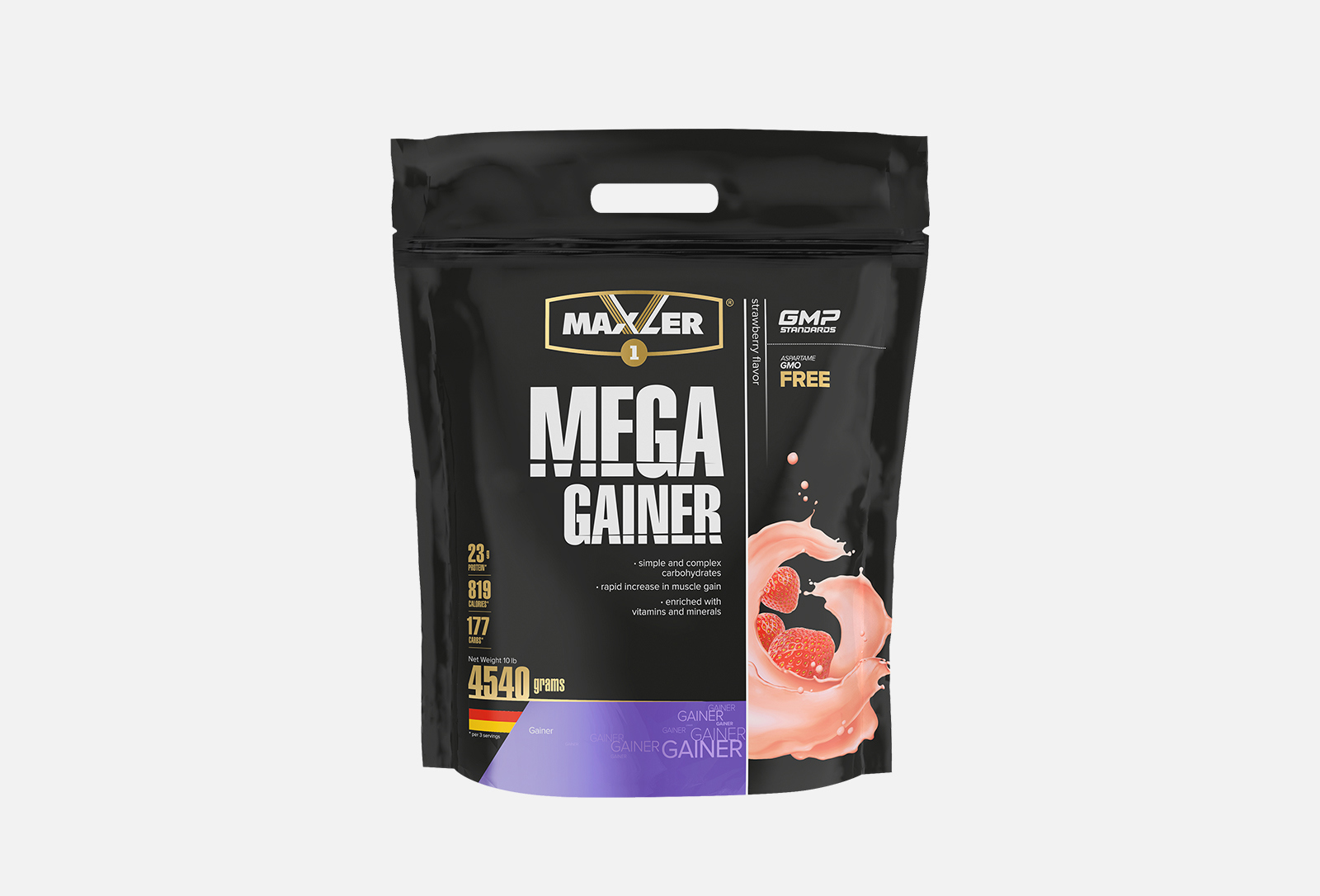 MAXLER Гейнер MAXLER Mega Gainer, 4540 гр., клубника Mega Gainer 4540 г ...