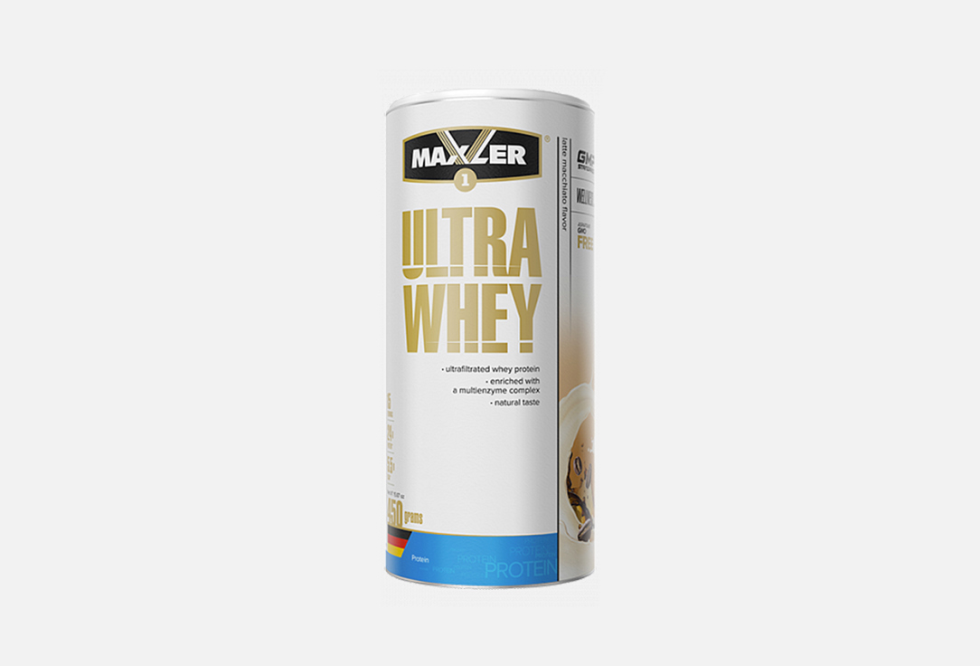 Протеин со вкусом латте макиато MAXLER Ultra Whey 450 г протеин со вкусом клубники maxler ultra whey 1 8 кг