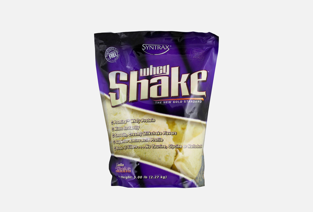 Протеин со вкусом ванили SYNTRAX Whey Shake 2270 г syntrax whey shake 907 гр 2lb пакет syntrax клубника