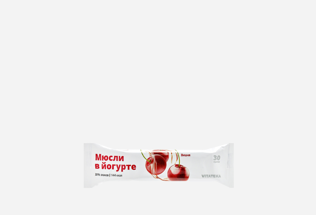 цена батончик вишневый в йогуртной глазури VITATEKA Мюсли 1 шт